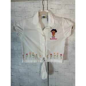 Nickelodeon, Dora the Explorer vintage girls top crop front tie cute floral